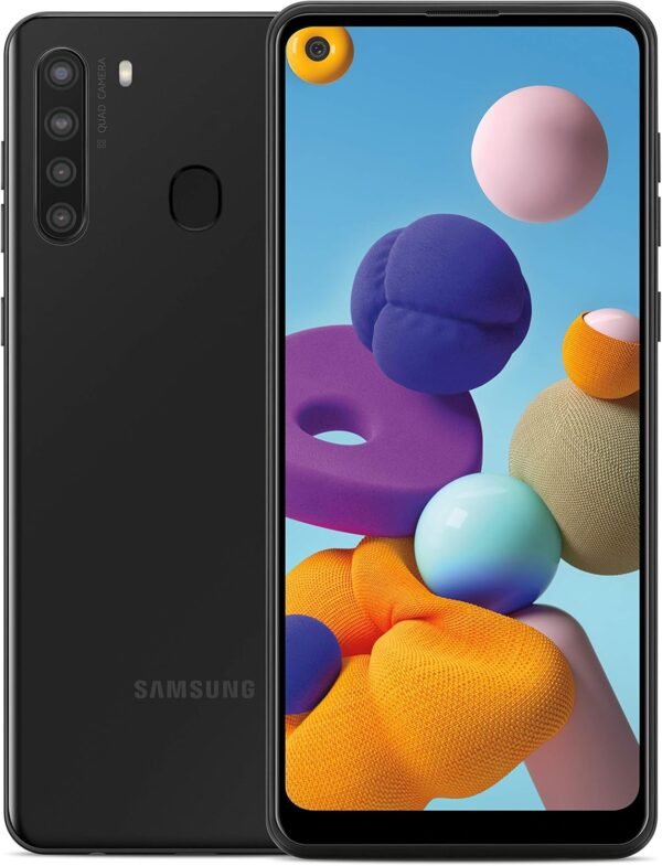 Samsung Galaxy A21 GSM Unlocked Android Cell Phone, US Version Smartphone, 32GB Storage, Long-Lasting Battery, 6.5” Infinity Display, Quad Camera, Black (Renewed)