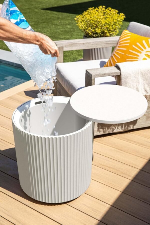 Veradek Cooler Side Table - 2 in 1 - Designed for use as Outdoor Side Table, Patio Decor and Ice Chest