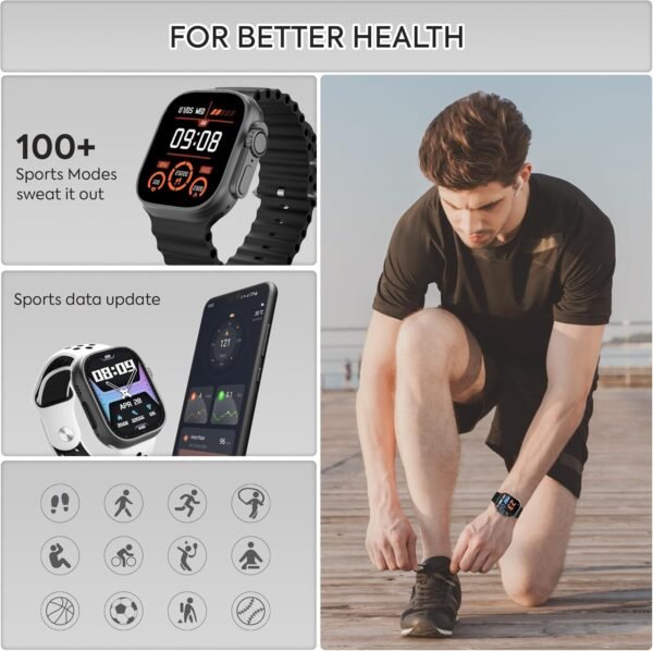 Smart Watch Storm U with BT Calling Gun Metal, Smartwatch for Men, Smartwatch for Women, Sleep Monitor, Blood Pressure and Oxygen Monitor, Voice Assistant, Pedometer Steps, Remote Camera, Watch Bands
