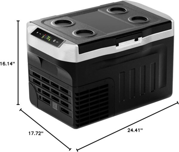EUHOMY 12 Volt Refrigerator, 22QT(21L) 12V Cooler, Compressor Electric Cooler -4℉~68℉, 12V Fridge 12/24V DC 110-240V AC, Portable Freezer for Camping, Travel, Truck, Home