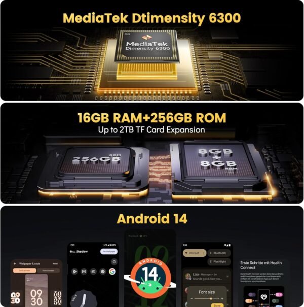 Ulefone Armor X31 Pro 5G Rugged Smartphone (2025), 16GB+256GB/2TB SD, MTK Dimensity 6300 64MP Main Cam + 25MP Night Vision Cam, 6050mAh 6.56 Inch 120Hz Android 14 Cell Phone Dual SIM GPS Fingerprint