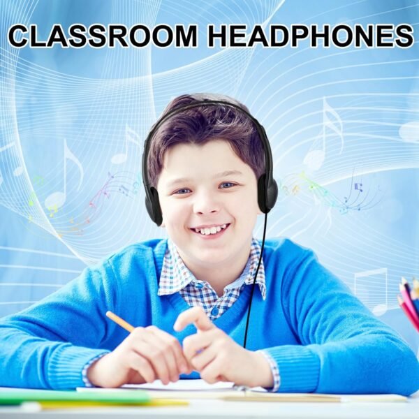CN-Outlet 10 Packs School Headphones Bulk for Classroom Students Kids Children Toddler Boys Girls Teens and Adult (10 Black)