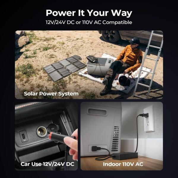 BougeRV 12 Volt Refrigerator 12V Car Fridge 23 Quart Portable Freezer Compressor Cooler 12/24V DC 110~240 Volt AC for Truck Van RV Camper SUV Travel Camping Road Trips Tailgating -7℉~50℉