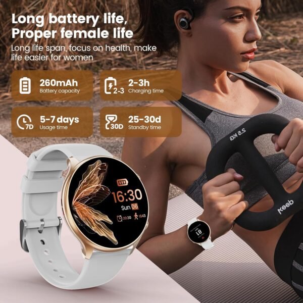 Watches for Women with Menstrual Cycle Tracker, 1.39” HD Smart Watch, Heart Rate/Sleep Monitor, IP67 Waterproof, Women’s Watch Fitness Tracker Compatible with iOS Android