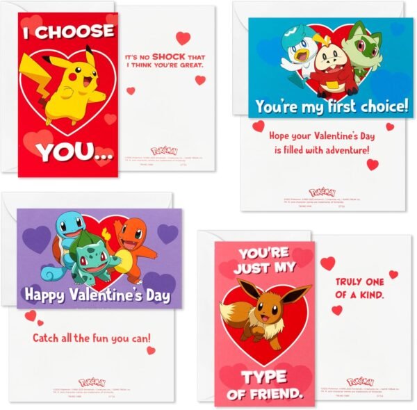 Hallmark Pokemon Valentine's Day Cards & Mailbox with Sound for Classroom Exchange (34 Piece)