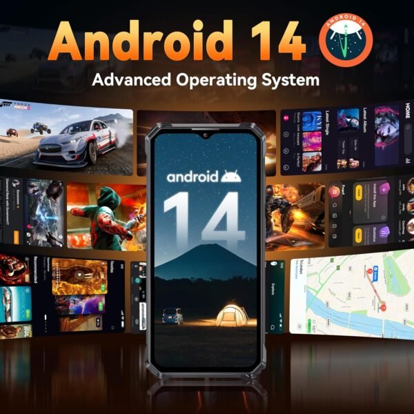 OUKITEL G1 Rugged Smartphone Unlocked - 24+256GB/1TB Android 14 Rugged Cellphones, 6.52”HD Display 10600mAh Battery 48MP Rear Camera IP68/IP69K Waterproof Phone, Dual Sim/NFC/Fingerprint 2025