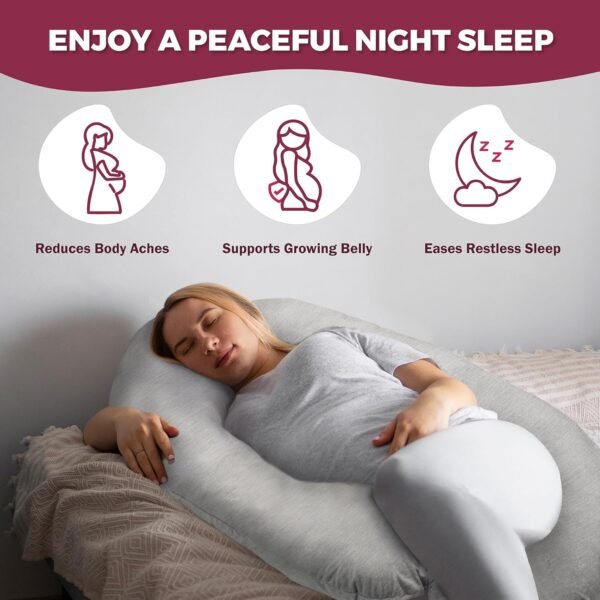 PILLANI Pregnancy Pillows for Sleeping - V C U Shaped Full Body Pillow with Removable Cover, 57inch Cooling Maternity Pillow for Pregnant Women, Support for Back Belly Legs Hip - Pregnancy Must Haves