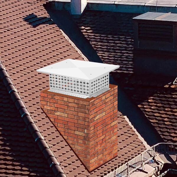 304 Stainless Steel Fireplace Chimney Cover Flue Caps, with Adjustable Metal Strips, Screws & Gloves