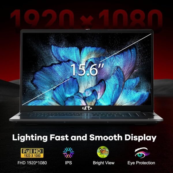 NIMO 15.6 FHD-Laptop,6-Cores AMD Ryzen 5 6600H 660M 6nm GPU, 32GB DDR5 1TB SSD (Beat i5-12450H),IPS 100W Type-C Business Gaming laptops-Computer with Fingerprint Backlit Keyboard WiFi5 Win 11