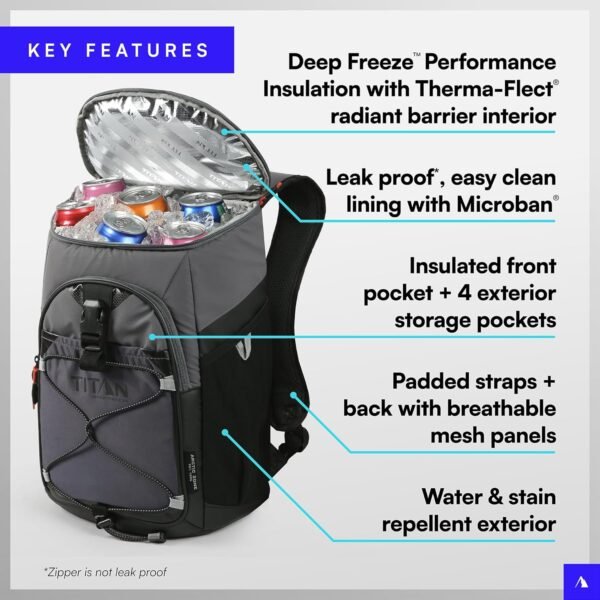 Titan Deep Freeze Backpack Cooler 24 Can Cooler Bag Insulation
