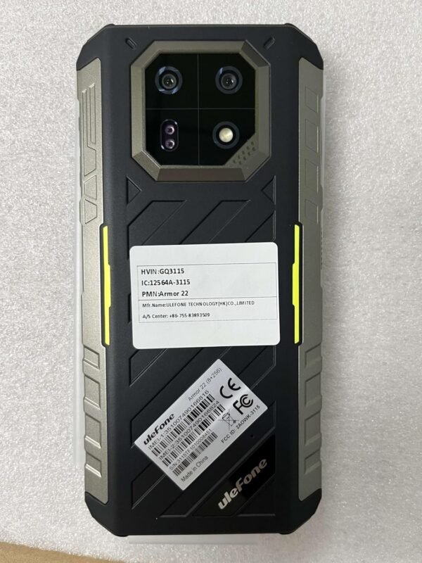 Ulefone Armor 22 Pro 256GB Unlocked Rugged Smartphone, MTK G96 Android 14 Cell Phone, 64MP+64MP Night Vision Camera, 6.58" FHD+, 6600mAh 33W, Dual SIM 4G Rugged Phone Unlocked, NFC GPS OTG FM, Black