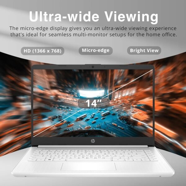 HP Stream 14" HD Lightweight Laptop, Intel Celeron N4120, 16GB RAM, 224GB Storage(64GB eMMC + 160GB Docking Station), Intel UHD Graphics, HD Webcam, 1 Year Office 365, WiFi, Bluetooth, Win 11s, White