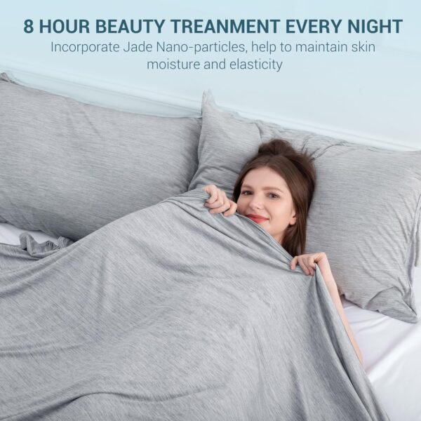 Elegear Revolutionary Cooling Blanket Queen Absorbs Heat to Keep Body Cool for Night Sweats, Arc-Chill3.0 Cool Fiber Q-Max>0.5 for Hot Sleepers, Lightweight Summer Cold Blankets for Sleeping 79“ x 86”