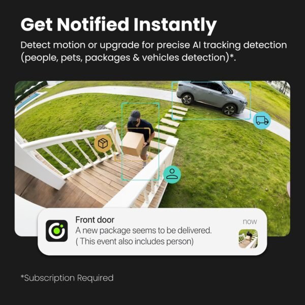 Battery Security Camera 2K, Wireless Outdoor/Indoor, Easy Magnetic Mount, Color Night Vision, 2-Way Audio, Spotlight, Weather-Resistant, AI Detection, Cloud & SD Card Storage
