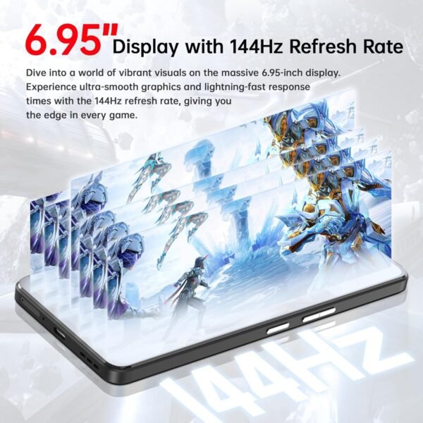 CUBOT MAX 5 5G Cell Phone Unlocked, 24GB+256GB Android 14 Phone, 6.95" FHD+ 144Hz Display, 100MP+32MP Camera, MediaTek 8200 4nm Processor Gaming Phones, 5100mAh Battery(33W) Smartphone, Dual SIM/NFC