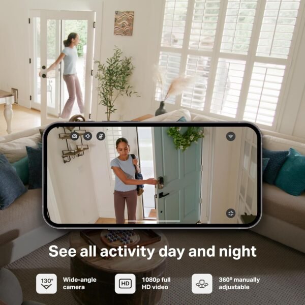 CHAMBERLAIN myQ Smart Indoor Security Camera – 1080p HD Video, Night Vision, Motion Detection, Wi-Fi, Two-Way Audio, Smartphone Control