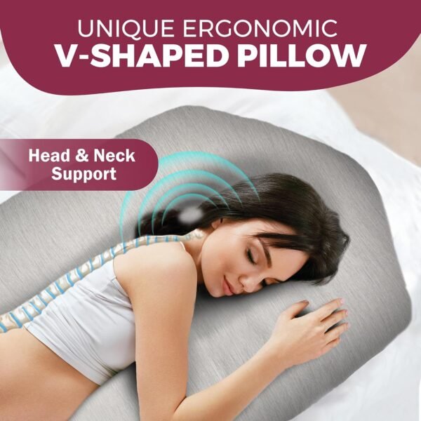 PILLANI Pregnancy Pillows for Sleeping - V C U Shaped Full Body Pillow with Removable Cover, 57inch Cooling Maternity Pillow for Pregnant Women, Support for Back Belly Legs Hip - Pregnancy Must Haves