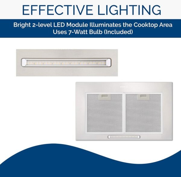 Broan-NuTone EW4824SS Wall-Mount Stainless Steel LED Lights, 400 CFM, 24-Inch Chimney Range Hoods