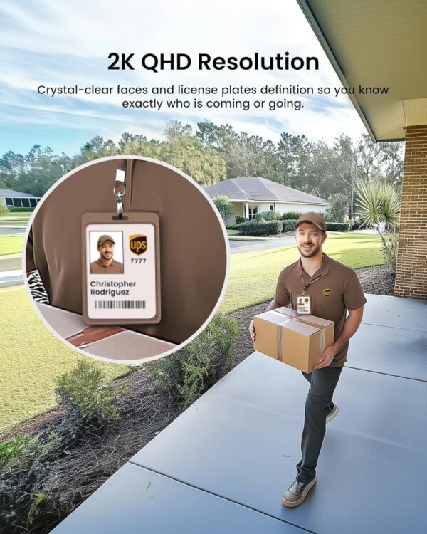 AOSU Solar Security Cameras Wireless Outdoor, 2Mins DIY Installation, No Subscription Cameras for Home Security System, Local Storage, 2K Color Night Vision for Surveillance, 2.4&5ghz WiFi, 2 Cam-kit