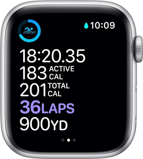 Apple Watch Series 6 (GPS, 44mm) - Silver Aluminum Case with White Sport Band (Renewed)