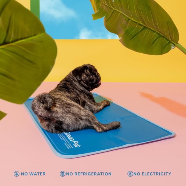 The Green Pet Shop Cool Pet Pad - Extra Large, Blue - Self-Cooling, Pressure Activated Mat for Dogs & Cats from 80+ lbs - Non-Toxic Gel, No Water Needed