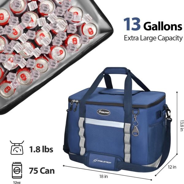 Maelstrom Soft Cooler Bag,Collapsible Soft Sided Cooler,24/30/60/75 Cans Beach Cooler,Ice Chest,Large Leakproof Camping Cooler,Portable Travel Cooler for Grocery Shopping,Camping,Road Trips
