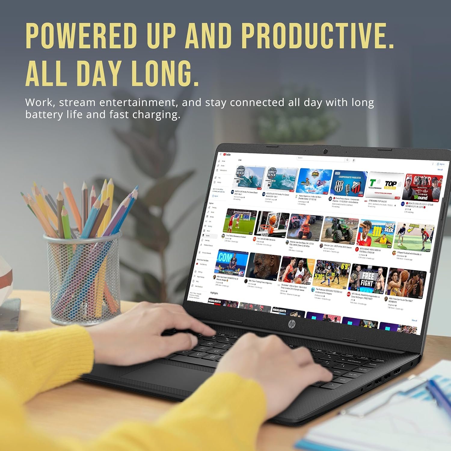 HP Stream 14" HD BrightView Laptop, Intel Celeron N4120, 16GB RAM, 288GB Storage (128GB eMMC + 160GB Docking Station Set), Intel UHD Graphics, 720p Webcam, Wi-Fi, 1 Year Office 365, Win 11 S, Black