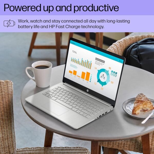 HP 14 inch Laptop, HD Display, 12th Generation Intel Core i3-1215U, 8 GB RAM, 256 GB SSD, Intel UHD Graphics, Windows 11 Home in S Mode, 14-dq5009nr (2024)
