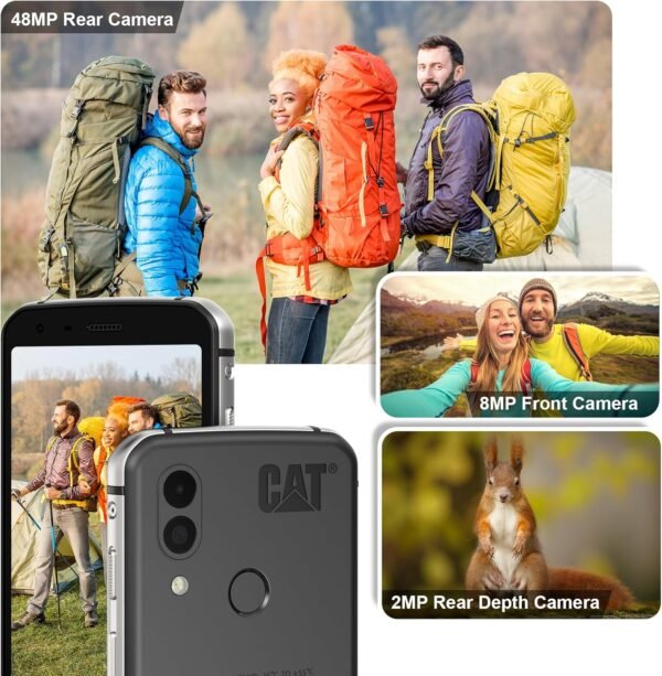 CAT S62 Rugged Cell Phone Unlocked (128GB, 4GB) 5.7" IP68 Waterproof Android Smartphone, 12MP Dual Camera, All Day Battery, NFC, Fingerprint Unlock, Snapdragon 660 Nano Slot(Black) New