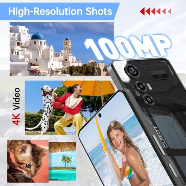 CUBOT MAX 5 5G Cell Phone Unlocked, 24GB+256GB Android 14 Phone, 6.95" FHD+ 144Hz Display, 100MP+32MP Camera, MediaTek 8200 4nm Processor Gaming Phones, 5100mAh Battery(33W) Smartphone, Dual SIM/NFC