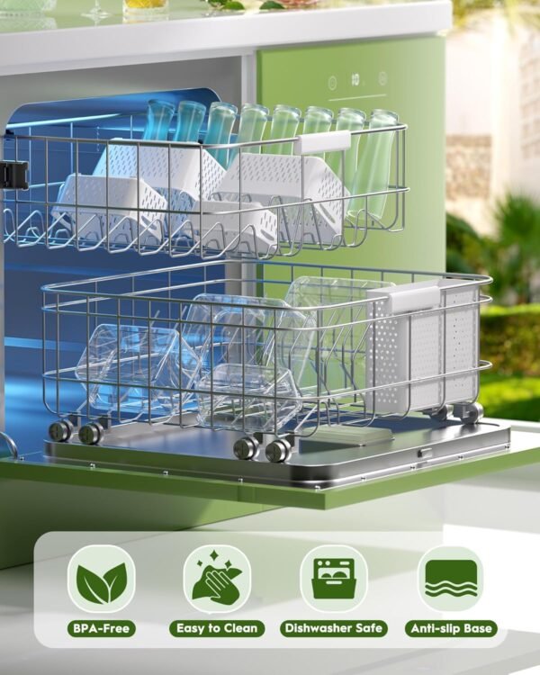 4 Pcs Fruit Storage Containers for Fridge with Vegetable Chopper Set & Removable Colander, Airtight Food Storage Containers with Mandoline Slicer, Dishwasher & Microwave Safe