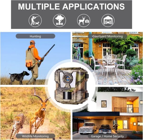WOSPORTS Mini Trail Camera,24MP 1080P HD Game Hunting Camera Motion Activated with IR Night Vision Waterproof Video Cam for Wildlife Scouting Hunting Deer Cam