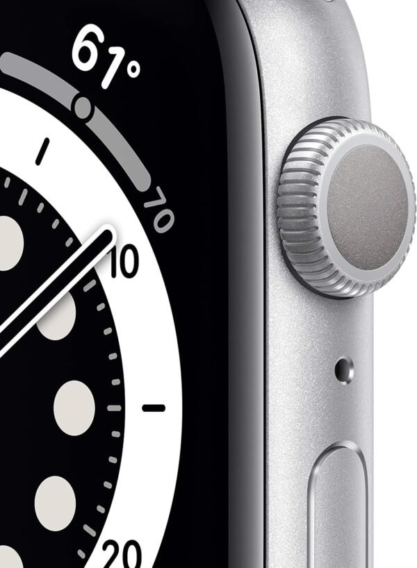 Apple Watch Series 6 (GPS, 44mm) - Silver Aluminum Case with White Sport Band (Renewed)