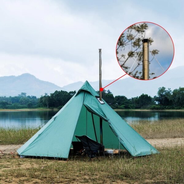 Titanium/Stainless Steel Rollable Chimney Pipe, Lightweight and Portable, DIY Folding Chimney for Hot Tent Stove, Titanium Tent Stove, Hunting (Titanium, 3m/9.8ft)