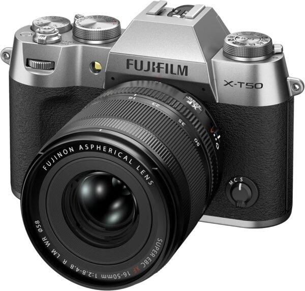 Fujifilm X-T50 Mirrorless Digital Camera XF16-50mmF2.8-4.8 R LM WR Lens Kit - Silver