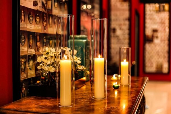 CYS EXCEL 2 PCS (H:16" D:3") Open Ended Glass Hurricane Candleholder Tube Shade | Multiple Size Choices Open Flame Candle Chimney Tube Cover | Bottomless Cylinder