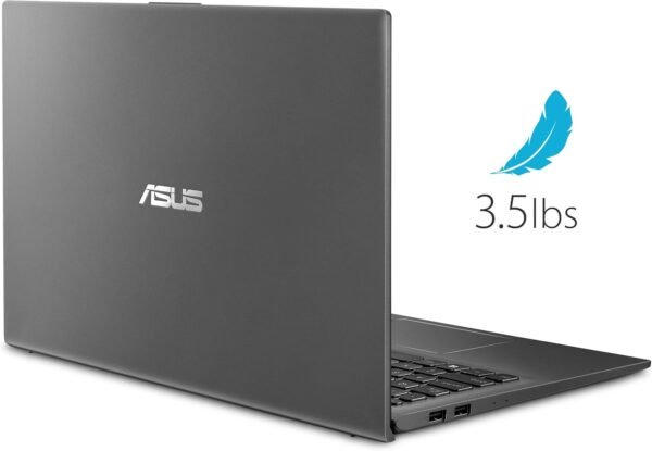 ASUS VivoBook 15 Thin and Light Laptop, 15.6” FHD Display, Intel i3-1005G1 CPU, 8GB RAM, 128GB SSD, Backlit Keyboard, Fingerprint, Windows 10 Home in S Mode, Slate Gray, F512JA-AS34