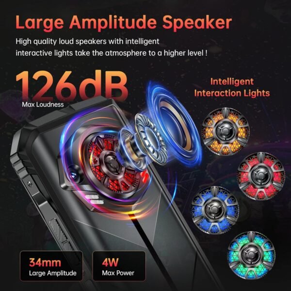DOOGEE S Punk Rugged Phone Unlocked 2024, 16GB+256GB Cell Phones, 6.58" FHD+ Android 14 Phone, 10800mAh Battery Rugged Smartphone, 50MP Camera, 126dB Speaker/LED Light Effect/4G Dual SIM/NFC/GPS
