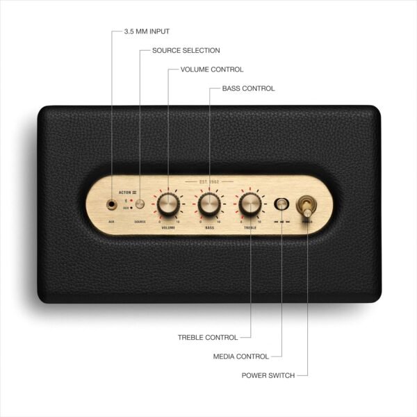Marshall Acton III Bluetooth Home Speaker, Black