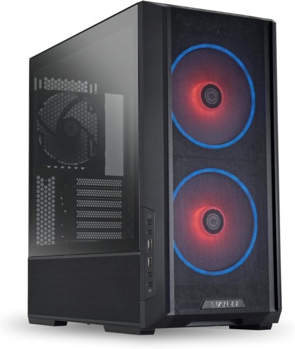 Lian Li Lancool 216 Mid-tower case with high cooling performance - Includes controller - dual front 160MM PWM fans and 1 rear 140MM PWM fan - Airflow focused - Up to 10 fans (LANCOOL 216RC-X BLACK)