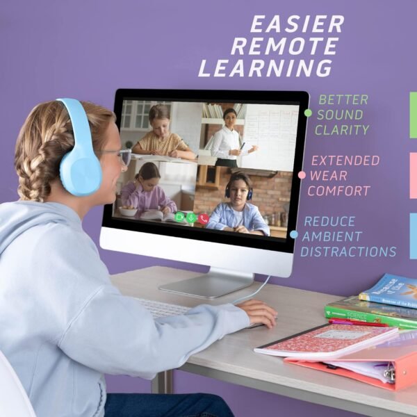 Kids Headphones for School - 5-Pack On-Ear, Wired, Adjustable & Cushioned - Mixed Colors