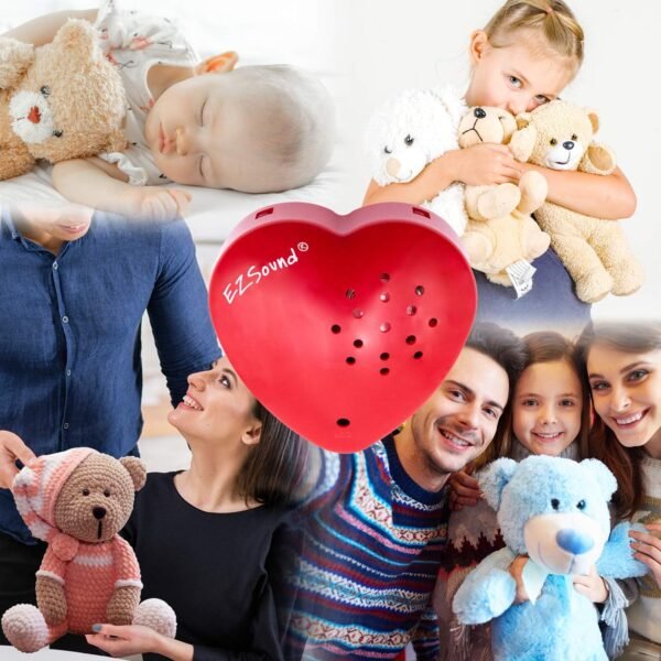 EZSound Build a Bear Voice Recorder | 30 Seconds Stuffed Animal Voice Recorder | Recordable Insert to Create Baby Heartbeat Bear | Sound Box for Voice Gifts | Custom Voice Recorder for Children (Red)