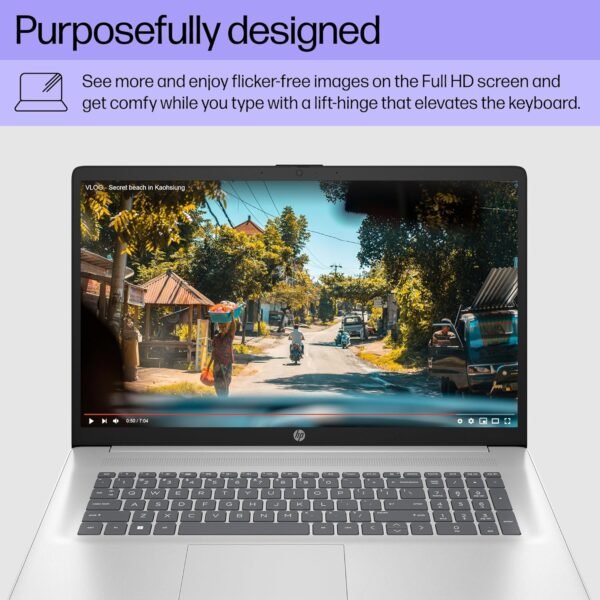 HP 17.3 inch Laptop, FHD Display, AMD Ryzen 5 7520U, 16 GB RAM, 512 GB SSD, AMD Radeon Graphics, Windows 11 Home, 17-cp2099nr (2024)