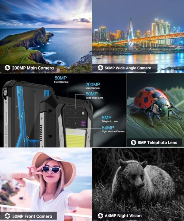 8849 Tank 3 Pro Rugged Smartphone 2024, 23800mAh Rugged Projector Phone 97dB Loud Speaker, 36GB+512GB Dual Sim 5G Android 14 Unlocked Mobile Cell Phones 6.79" Big Screen, Camping Light/2TB Expand/OTG