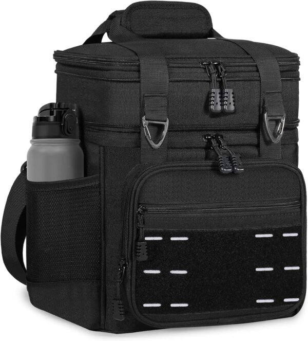 Lunch Box Cooler Bag - Tactical Insulated Lunchbox for Men - Large Lunch Pail Lunch Kit for Adults Work Outdoor Shifts Trips Black 16L
