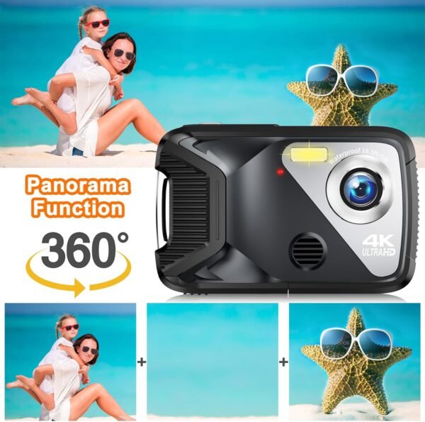 4K Waterproof Digital Camera with 32GB Card Underwater Digital Camera for Kids Point and Shoot Camera for Teens Students Boys Girls