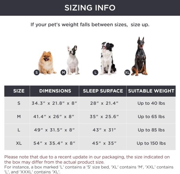 Bedsure Elevated Raised Cooling Cots Bed for Large Dogs, Portable Indoor & Outdoor Pet Hammock with Skid-Resistant Feet, Frame with Breathable Mesh, Grey, 49 inches