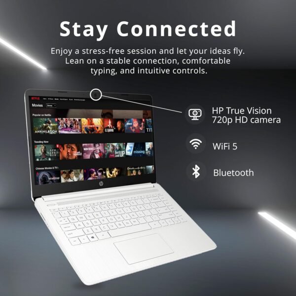 HP Stream 14" HD Lightweight Laptop, Intel Celeron N4120, 16GB RAM, 224GB Storage(64GB eMMC + 160GB Docking Station), Intel UHD Graphics, HD Webcam, 1 Year Office 365, WiFi, Bluetooth, Win 11s, White