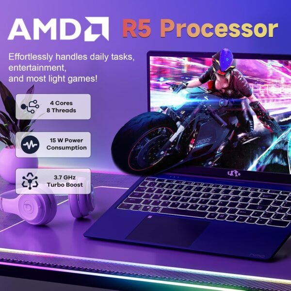 15.6" IPS FHD-Laptop, 32GB RAM 1TB SSD AMD Ryzen 5(Beat i3 1215U 4 Cores Up to 3.7GHz) Student Laptops, Business Computer with Backlit Keyboard Fingerprint 2 Years Warranty Wi-Fi 5 BT5.2 Numpad