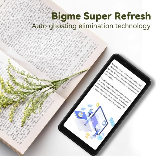 Bigme Color E-Ink Screen Mobile Hibreak, 6G+128GB Android 11 Smartphone, 36-Level Front Light, USB-C, 3300mAh Battery, 5+13MP Camera - Black